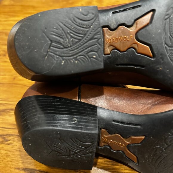 Women’s Vintage Brown Leather Roadwolf Western Pull On Cowboy Boots Size 7 - Picture 5 of 8